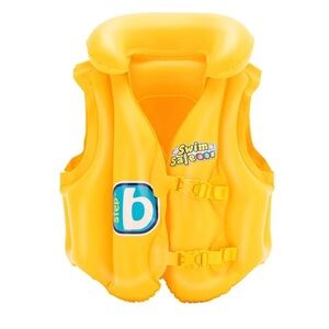 Yellow Swim Safety Vest, inflatable, simplify travel and storage, age 3-6